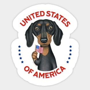 Dachshund United States of America Sticker